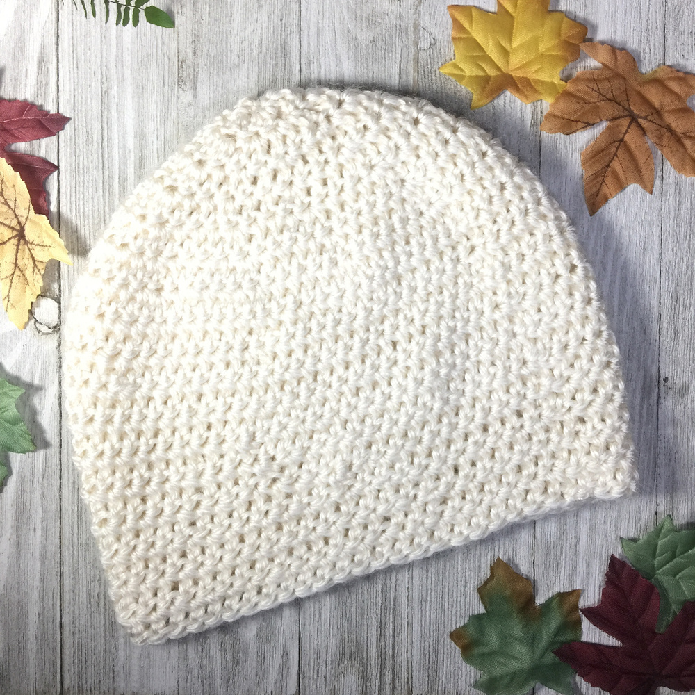 Knot & Kiln SOFT Handmade White Winter Beanie | Crochet - Picture 1 of 2